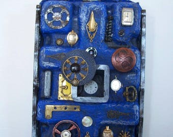 Mixed Media Sculpture, Assemblage Sculpture, Sculpture series, #8, Time Travel, Time Machine, TEMPLE OF TIME, madislandartist, Diane Marie