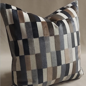 Modern Throw Pillow ..Prism Chenille Velvet Pillow Cover – Elegant Upscale Home Accent