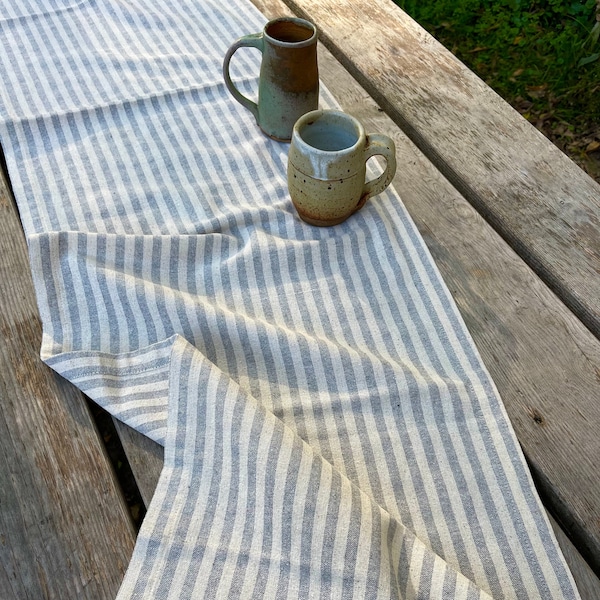 Striped Table Runner 100% Turkish Cotton Fabric 16 x 82 Inches ,Bohemian Decorative Table Linen, Wedding Table Decor, Natural Table Decor