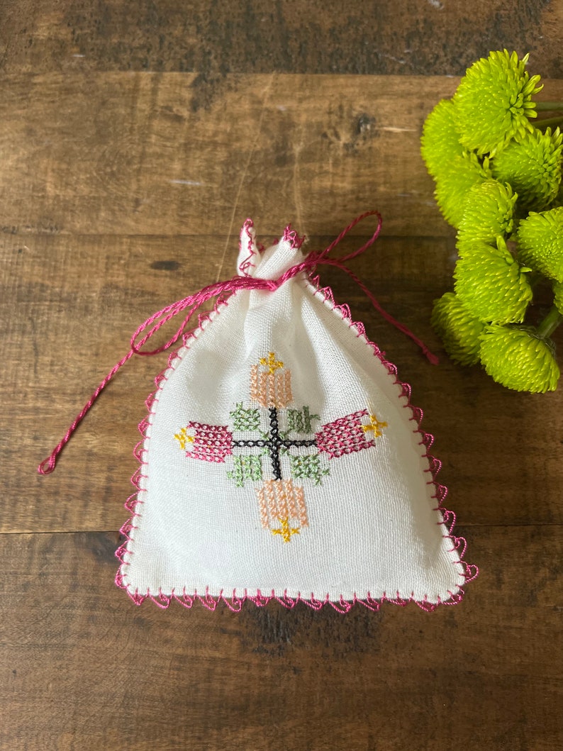Cotton Lavender Bag Floral Hand Embroidered Lavender Sachets Etsy
