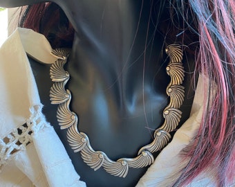 Sterling Mexican Necklace/Choker and Earrings Early