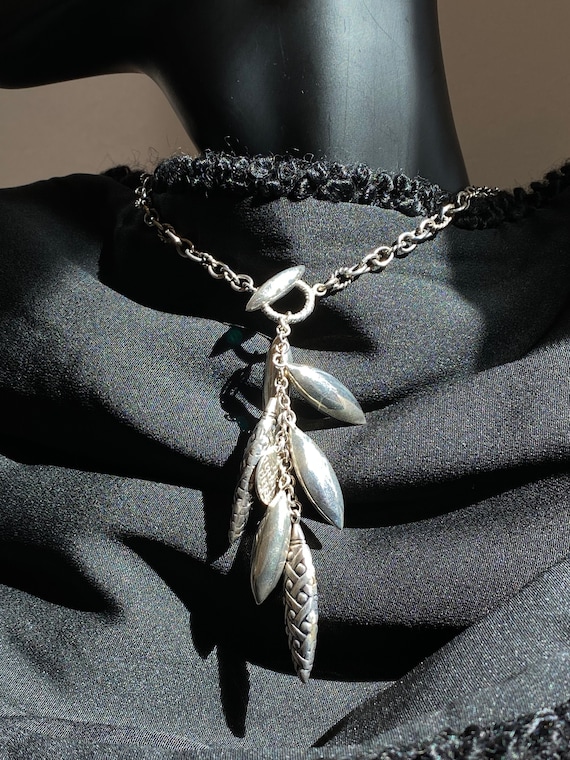 Sterling Necklace Toggle Dangle Signed (Sale Pric… - image 7