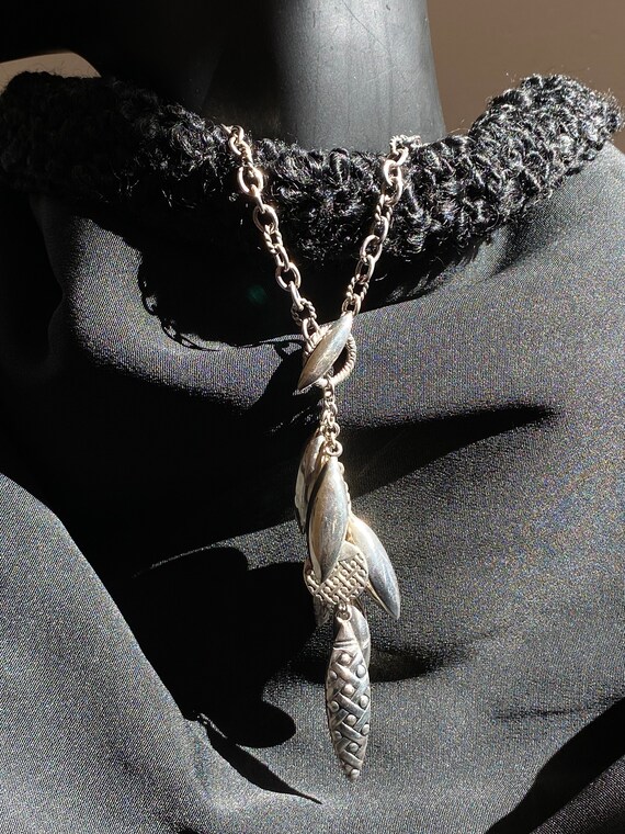 Sterling Necklace Toggle Dangle Signed (Sale Pric… - image 6