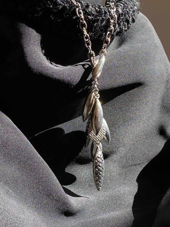 Sterling Necklace Toggle Dangle Signed (Sale Pric… - image 4