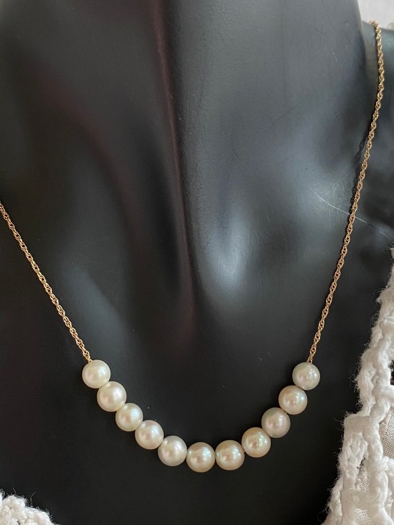 14K Pearl Starter Necklace Antique