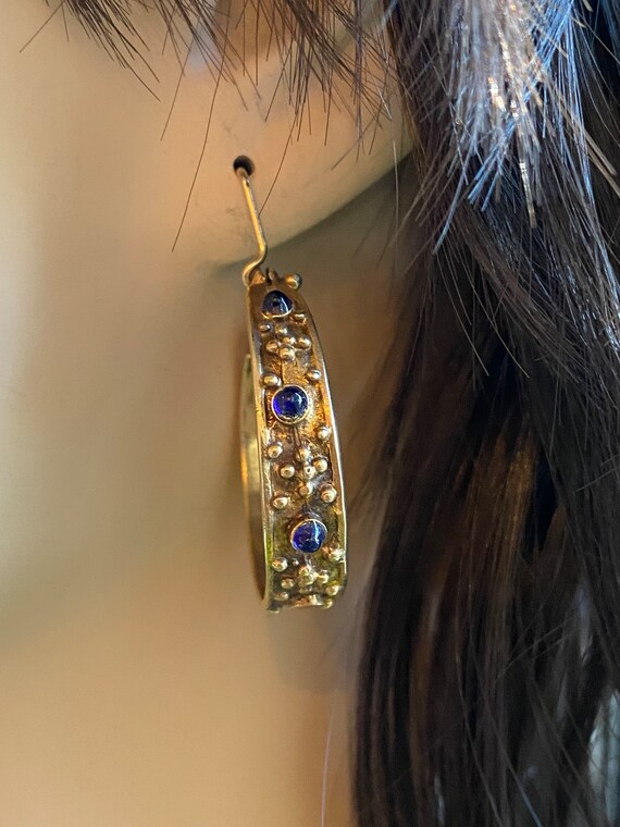 Marcello Fontana Earrings Vermeil Sapphire Color … - image 5