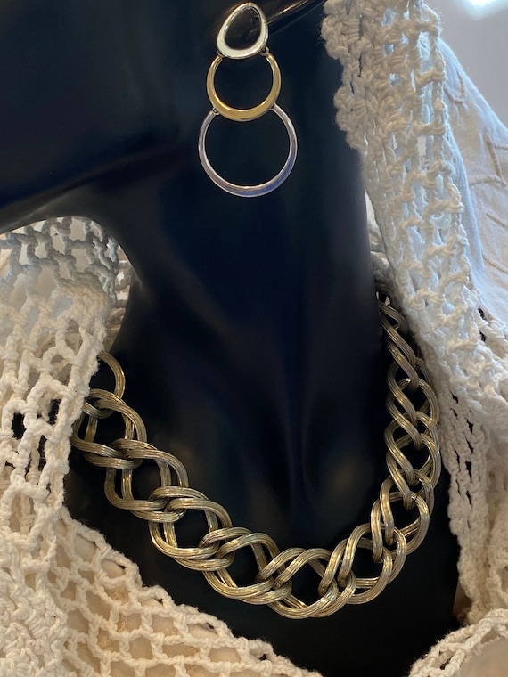 Mid Century Necklace Aluminum Chain Large Link (Sale … Gem