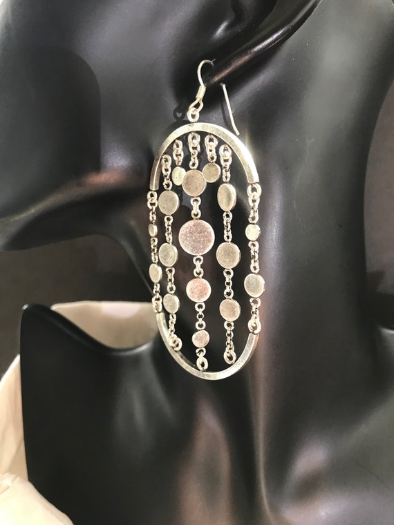 Silver Dangle Earrings  Bubble Look(Sale Price) - image 1