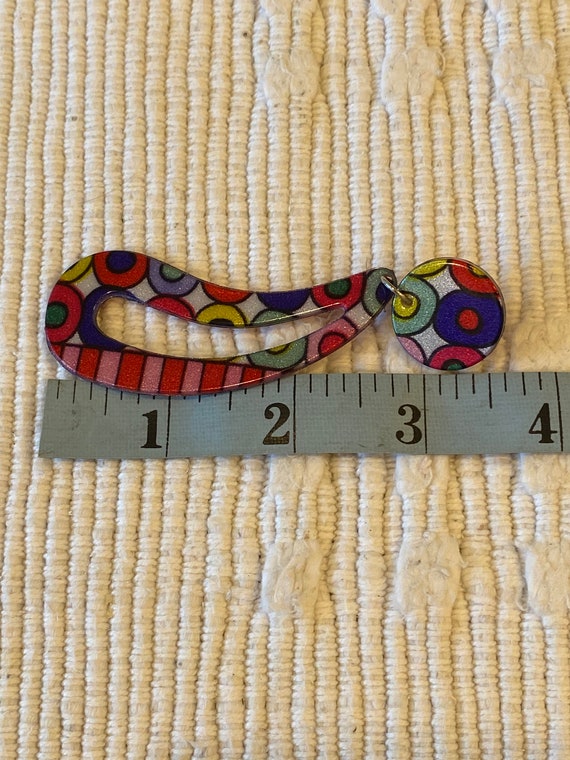 Earrings Dangle Multicolor Retro Lucite (3  Color… - image 7