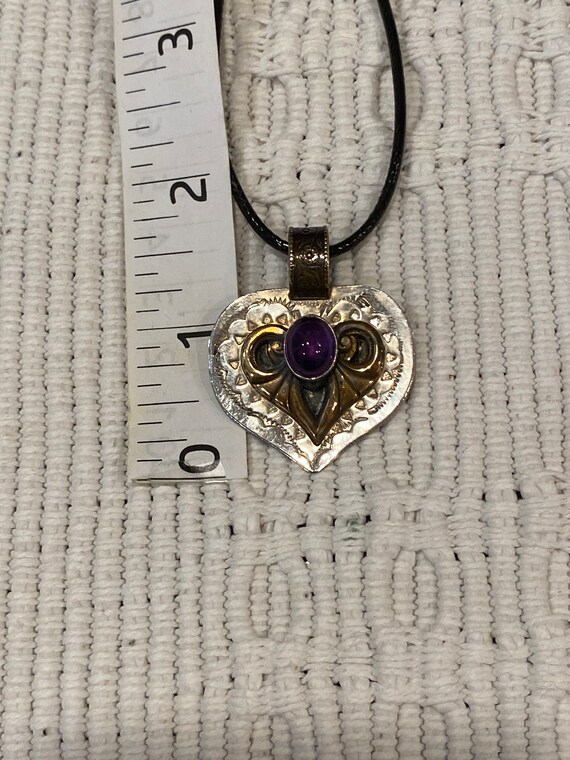 Heart Necklace Sterling/Mixed Metal Signed (Sale … - image 8
