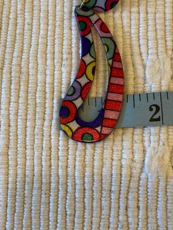 Earrings Dangle Multicolor Retro Lucite (3  Color… - image 8