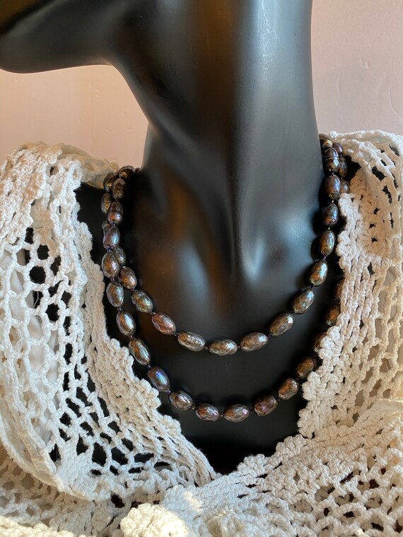 Necklace Faceted Pearl Peacock Rare Lovely - image 2