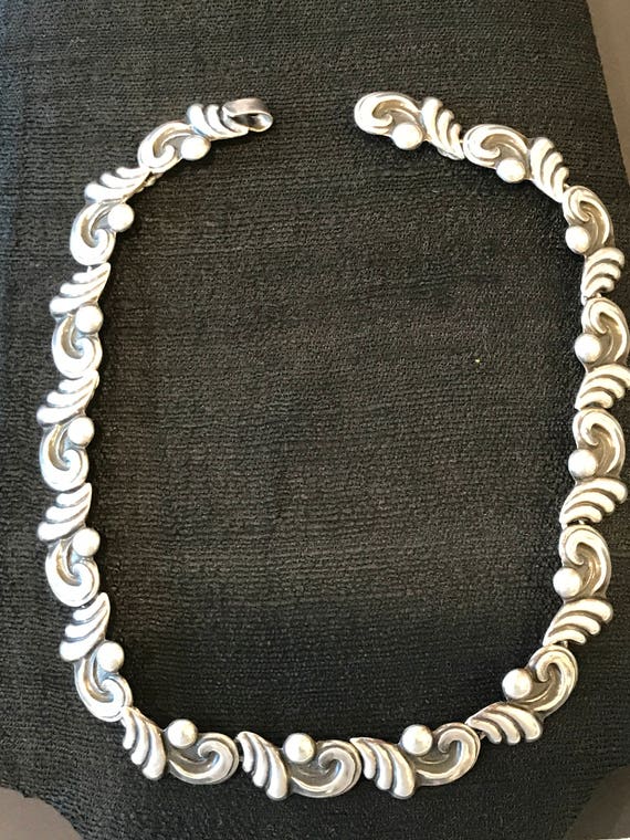 Antonio Reina Necklace Sterling Repousse Taxco(Sa… - image 2