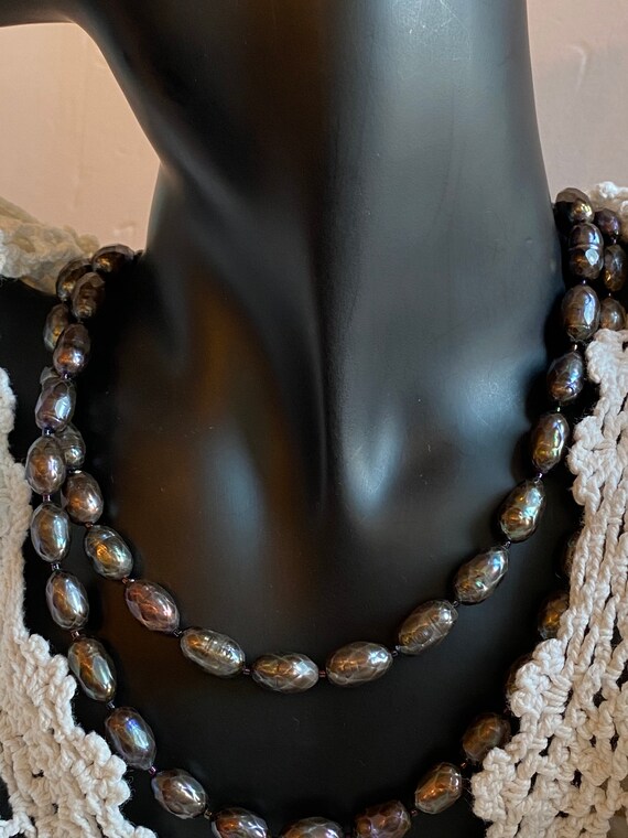 Necklace Faceted Pearl Peacock Rare Lovely - image 6