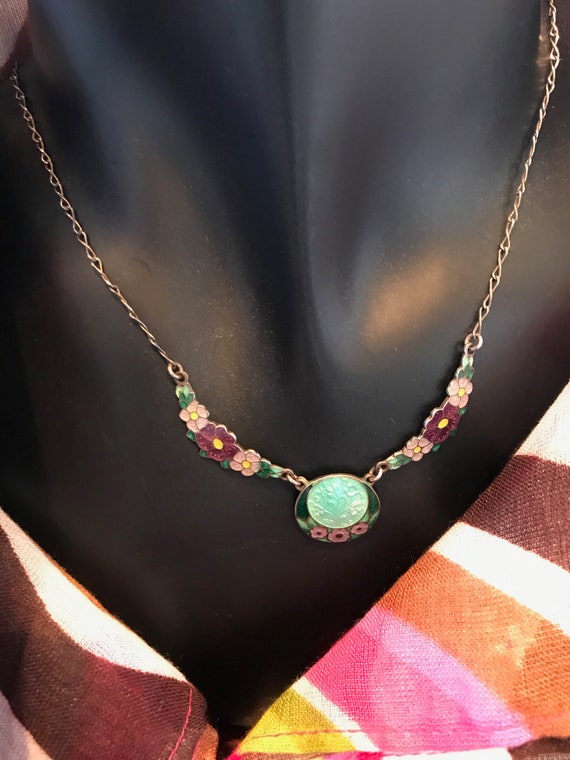 Sterling and Enamel Necklace (Sale Price) - image 2