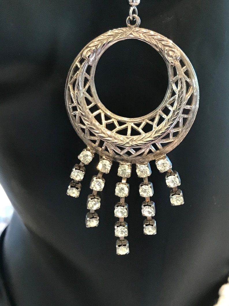 PRICE REDUCTION Dangle Rhinestone Earrings Vintage