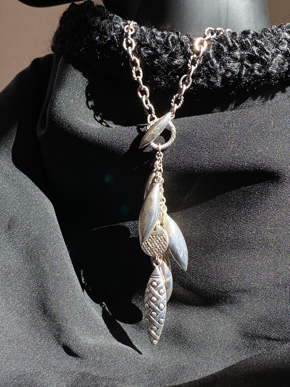 Sterling Necklace Toggle Dangle Signed (Sale Pric… - image 3