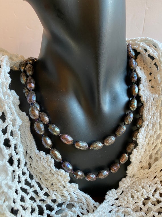 Necklace Faceted Pearl Peacock Rare Lovely - image 3