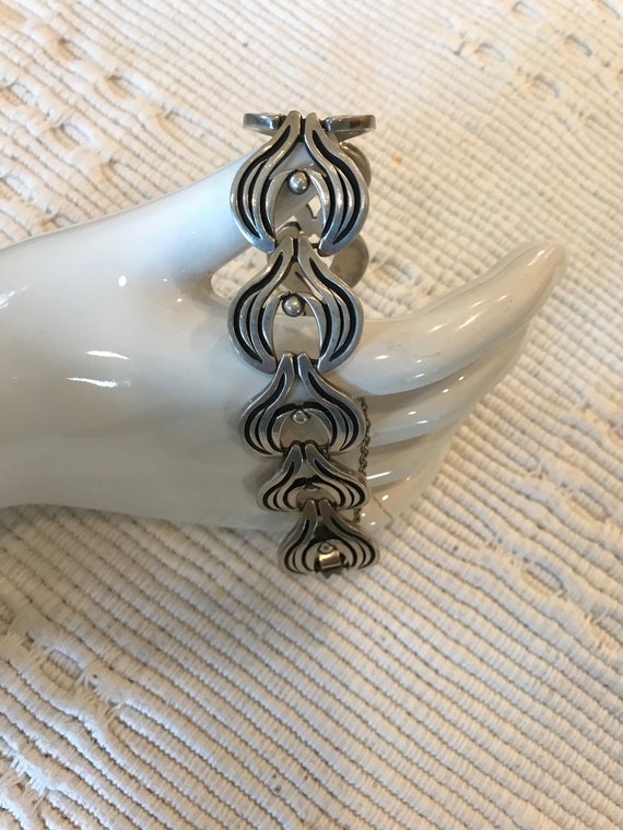 Sterling Bracelet Signed JJ Taxco Mexico - image 2