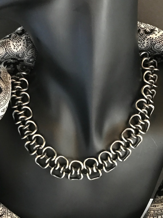 Sterling Necklace and Bracelet Intricate Link Sign