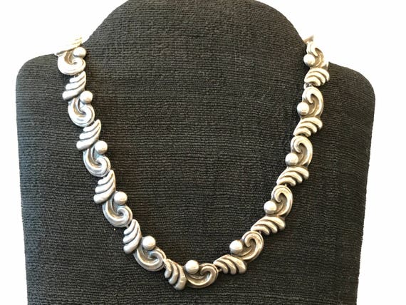 Antonio Reina Necklace Sterling Repousse Taxco(Sa… - image 1