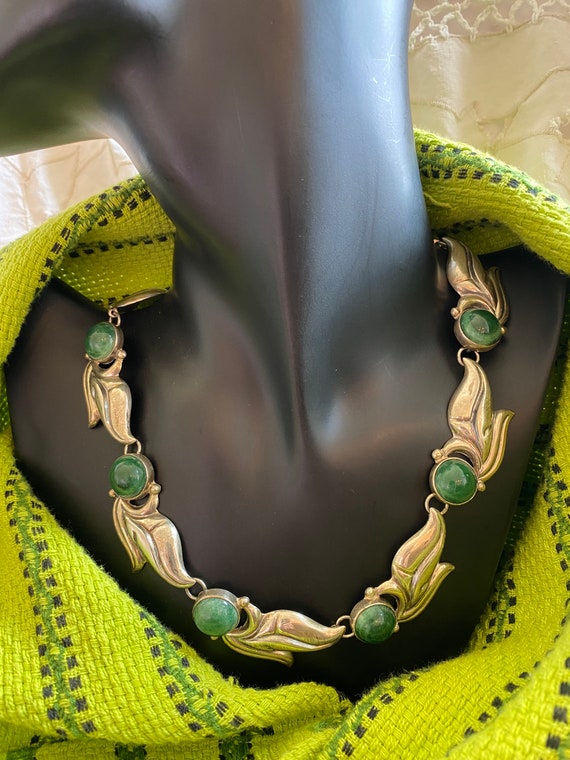 Sterling Jade Necklace Mexican Early (Sale Price) - image 3