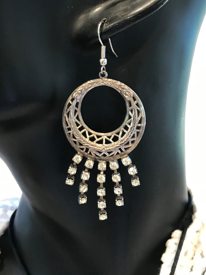 PRICE REDUCTION Dangle Rhinestone Earrings Vintage