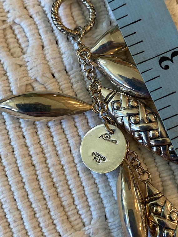 Sterling Necklace Toggle Dangle Signed (Sale Pric… - image 8