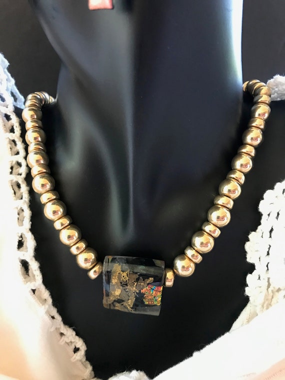 Glass and Gold Filled, Bead Necklace (SALE PRICE)