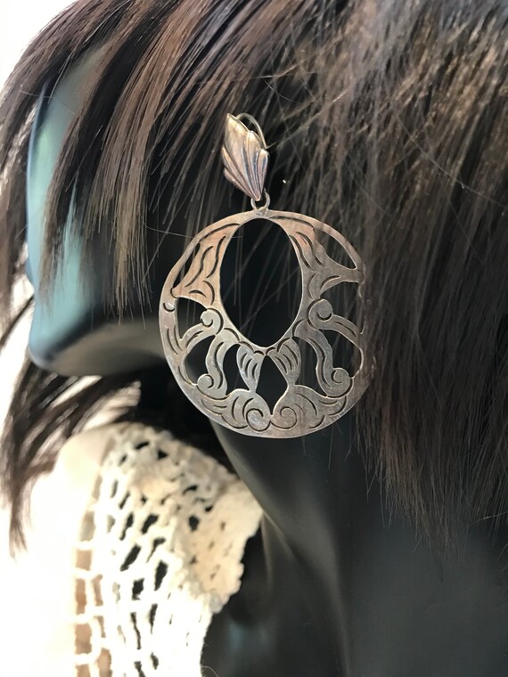 Sterling Dangle Earrings Signed - image 4