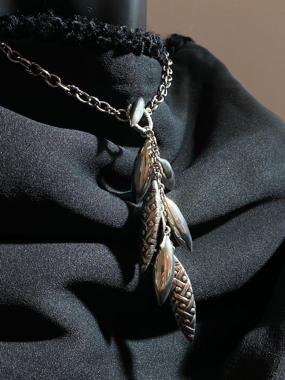 Sterling Necklace Toggle Dangle Signed (Sale Pric… - image 5