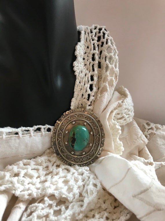 Sterling Turquoise Pin Pendant(Sale Price) - image 2