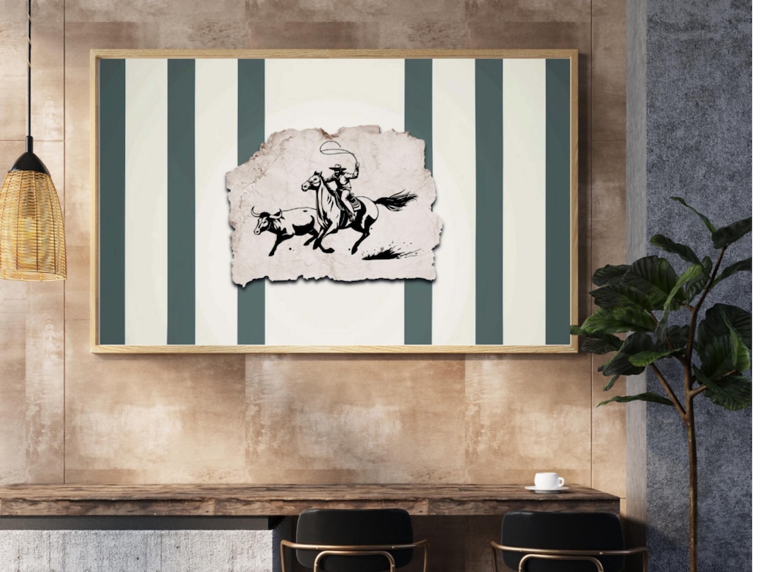 Vintage Striped Rodeo Print Western Bedroom Print Cowboy Wall Art ...
