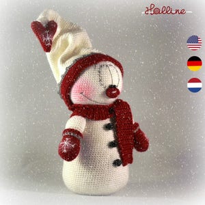 PDF pattern Mr. Snowman, English, Dutch and German, amigurumi snowman, christmas crochet snowman pattern, christmas decoration