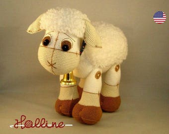 Crochet pattern Dolly the Sheep, amigurumi sheep, sheep pattern, crochetpattern lamb, crochet sheep doll, farm animal, sheep toy,