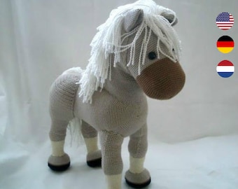 Patrón PDF Flicka el Caballo, patrón crochet pdf inglés, caballo amigurumi, patrón caballo crochet, patrón caballo hecho a mano