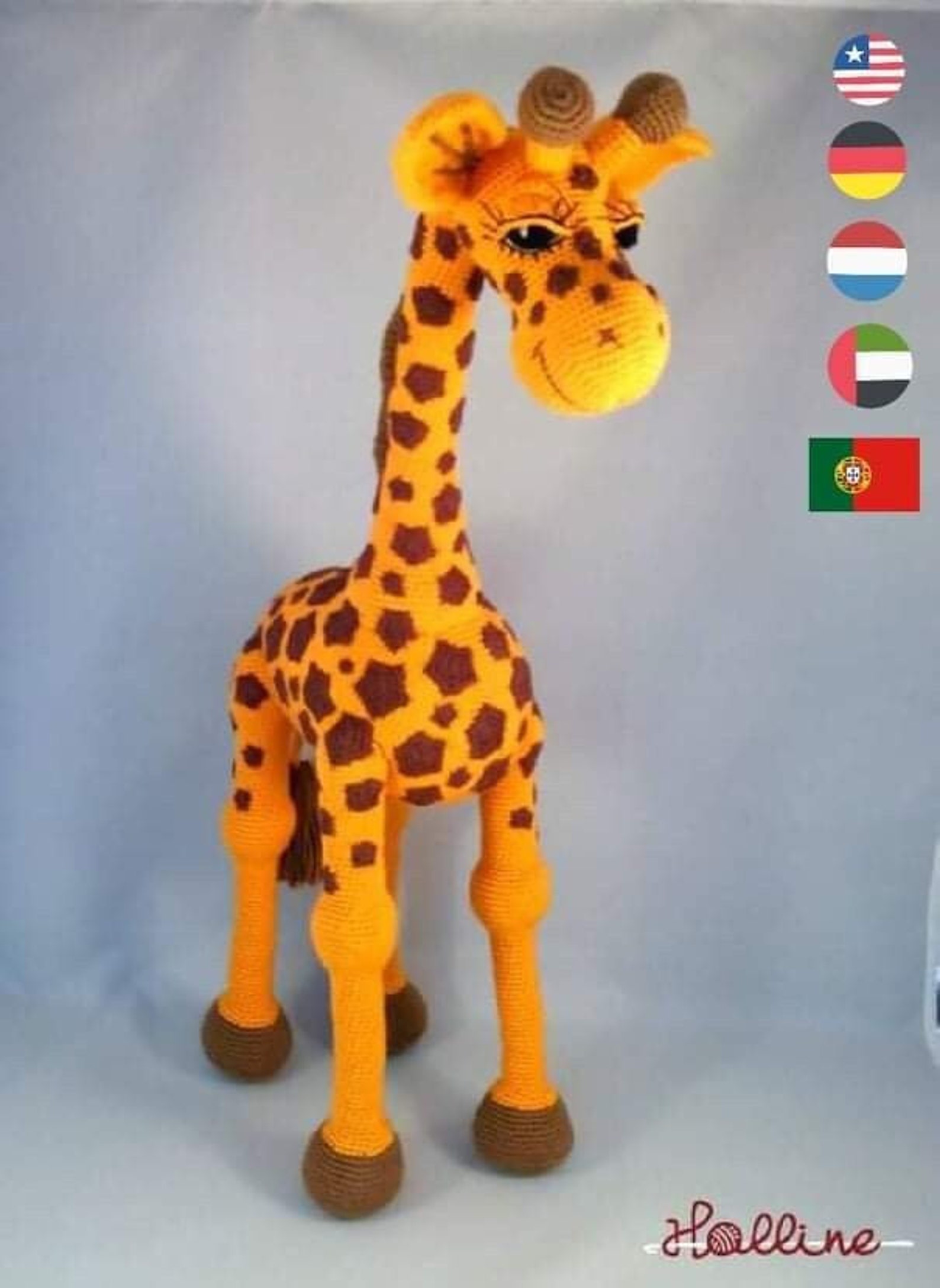 PDF April Giraffe Crochet Pattern Zoo Animal Toy English German Dutch
