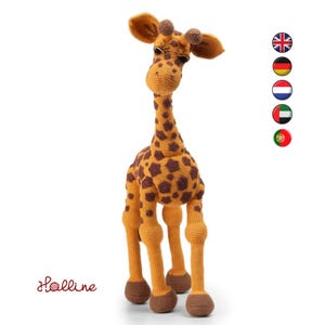Patrón de ganchillo de la jirafa April / Tutorial de jirafa amigurumi / Descarga del PDF de un animal de safari realista