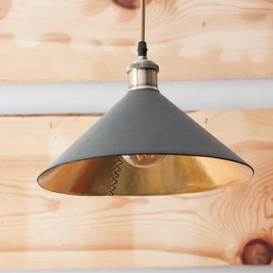 Leather Pendant Lighting For Dining Room, Leather Cone Lampshade, Hanging Kitchen Island Light, Leather Furniture And Lighting Fixture
