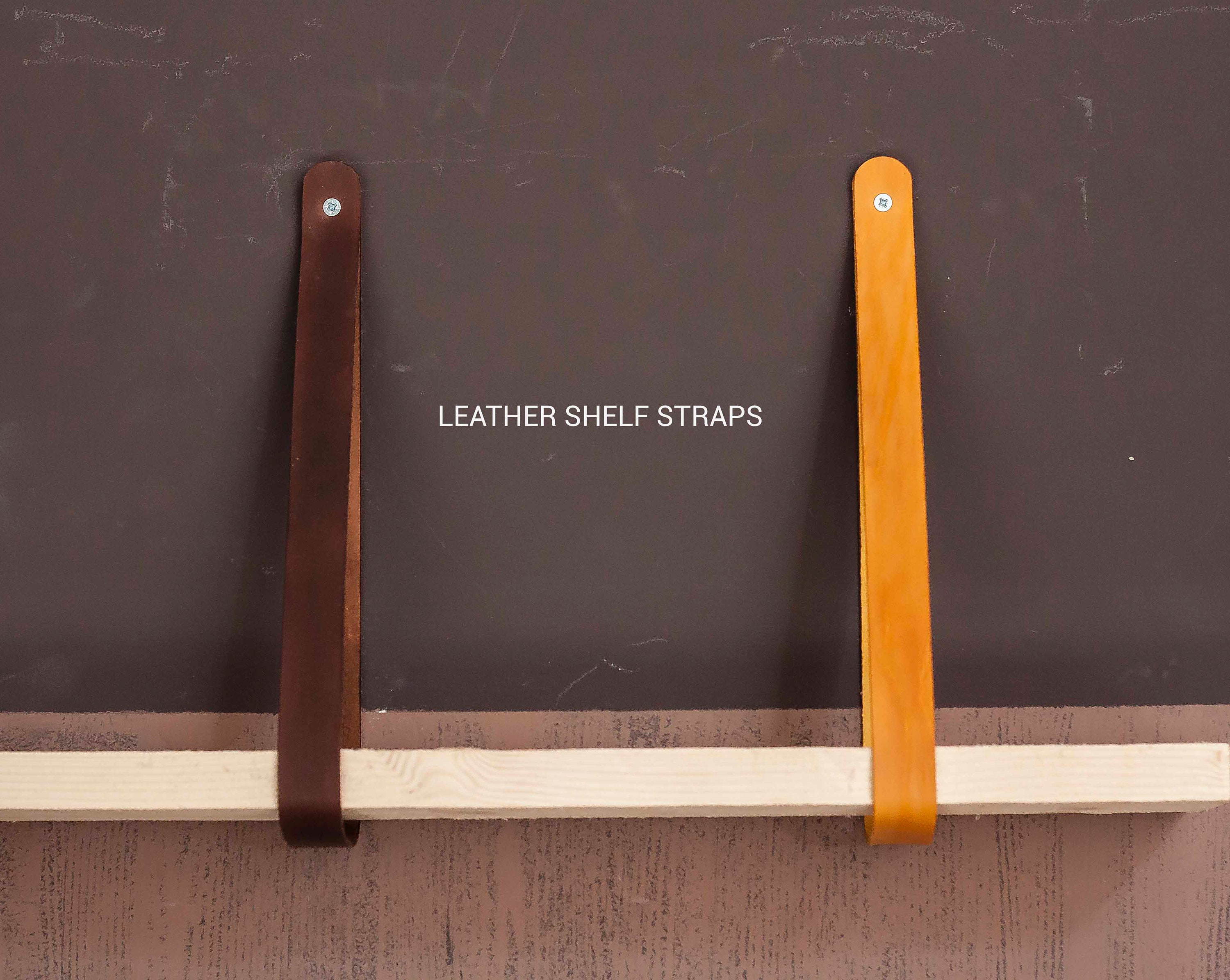 Leather Shelf Straps Pair of Leather Straps for Wall Shelf Etsy