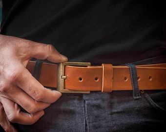 Leather Belt Men, Leather Gifts For Dad, Casual Belt, Genuine Leather Belt, Fathers Day Gift, Brown Leather Belt,Accessories For Him,Husband