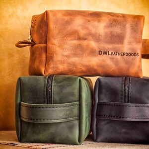 Personalized Dopp Kits, Monogrammed Dopp Kits, Unique Gifts For Husband, Custom Toiletry Bag, Gift For Boyfriend,Leather Shaving Bag For Men image 3