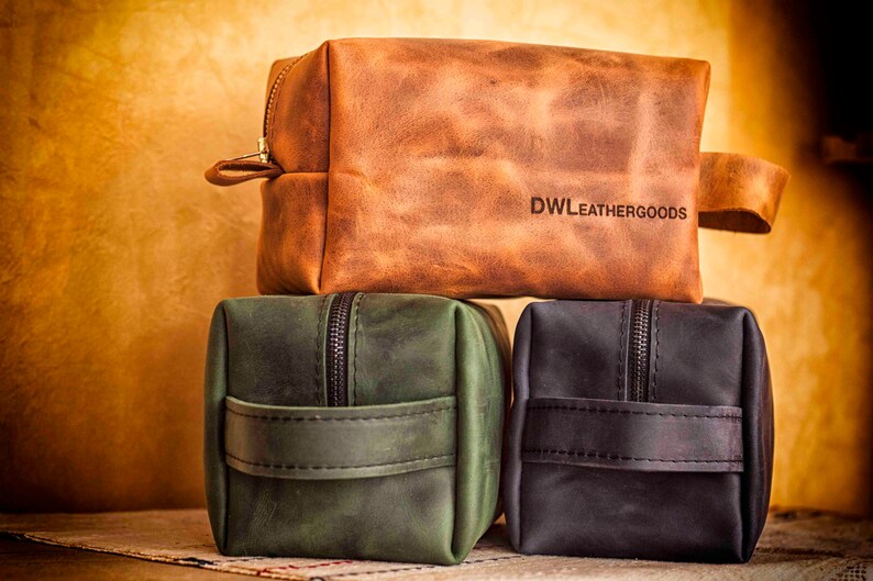 Personalized Dopp Kits, Monogrammed Dopp Kits, Unique Gifts For Husband, Custom Toiletry Bag, Gift For Boyfriend,Leather Shaving Bag For Men image 3