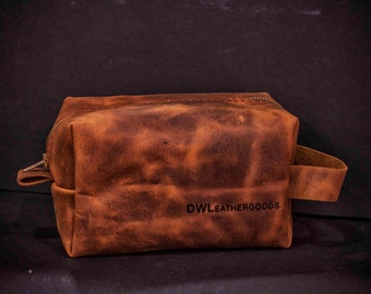 Personalized Dopp Kits, Monogrammed Dopp Kits, Unique Gifts For Husband, Custom Toiletry Bag, Gift For Boyfriend,Leather Shaving Bag For Men