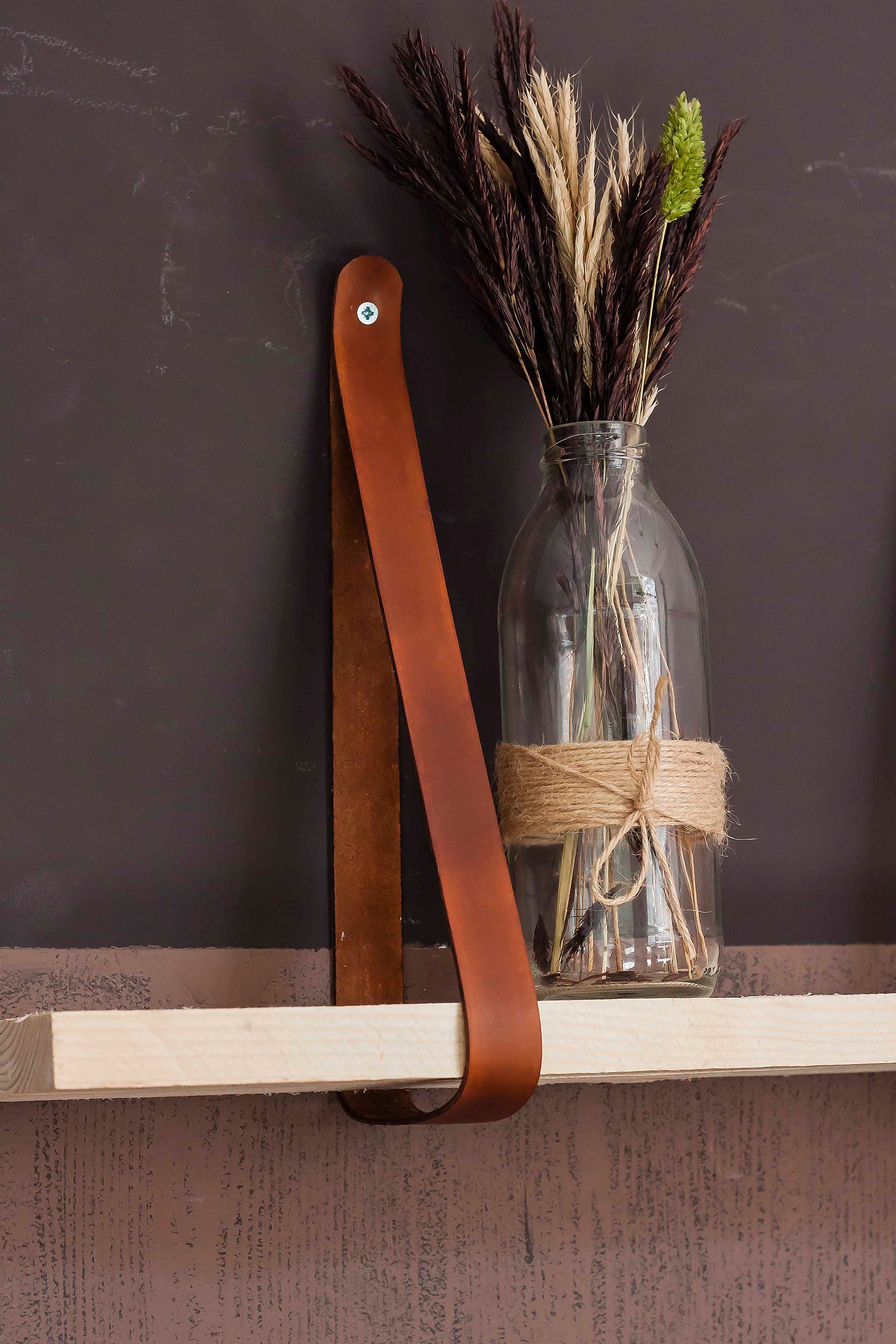 Leather Shelf Straps Pair of Leather Straps for Wall Shelf Etsy