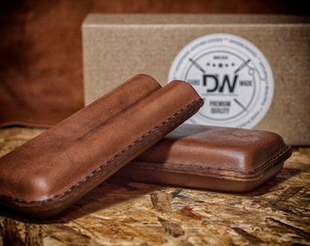 Leather Cigar Case, Fathers Day Gift, Cigar Travel Case, Anniversary Gift For Him, Cigar Travel Pouch, Leather Accessories For Him, Holder