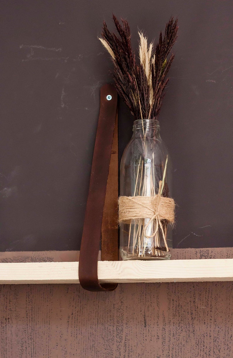 Leather Strap Shelf Leather Shelf Brackets DIY Wall Etsy