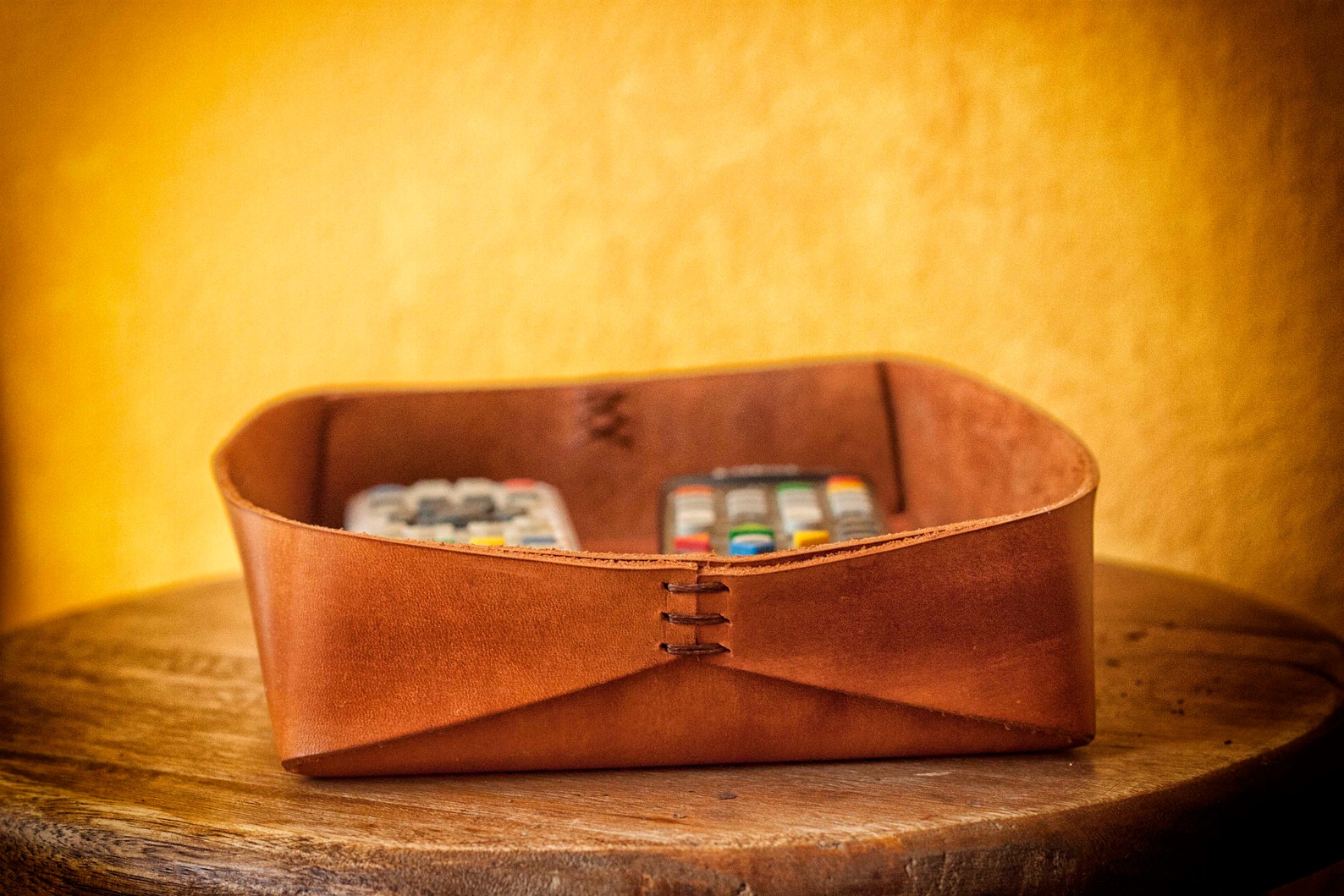 Men's Vanity Tray Brown Leather Trinket Dish Etsy