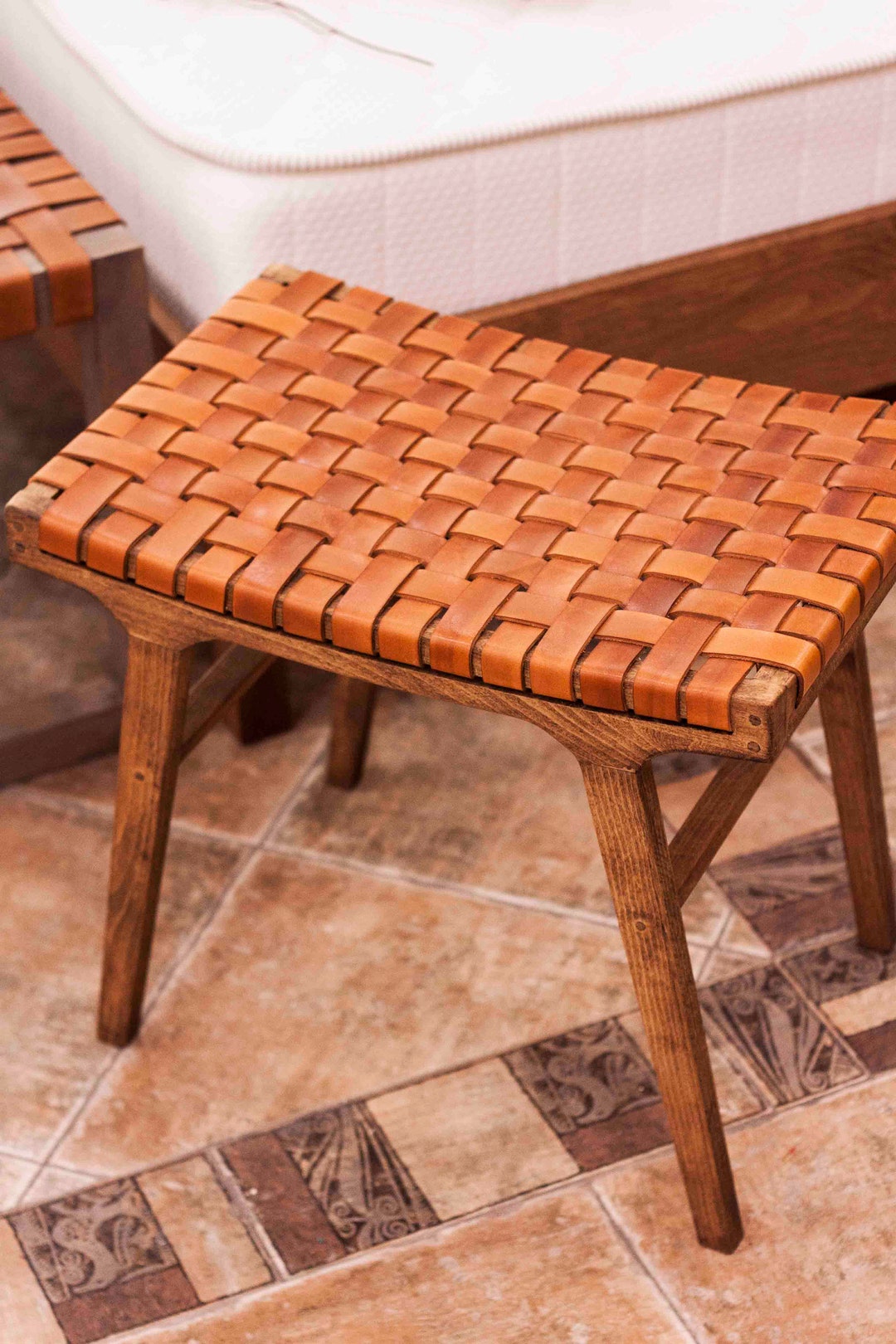 本革スツール～Woven leather stool～ （本革スツール～Woven