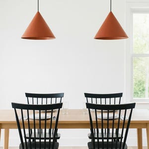 Leather Cone Pendant Light For Kitchen Island, Leather Lightning Fixtures, Shoji Lighting, Furniture and Lightning, Decorative Lampshade